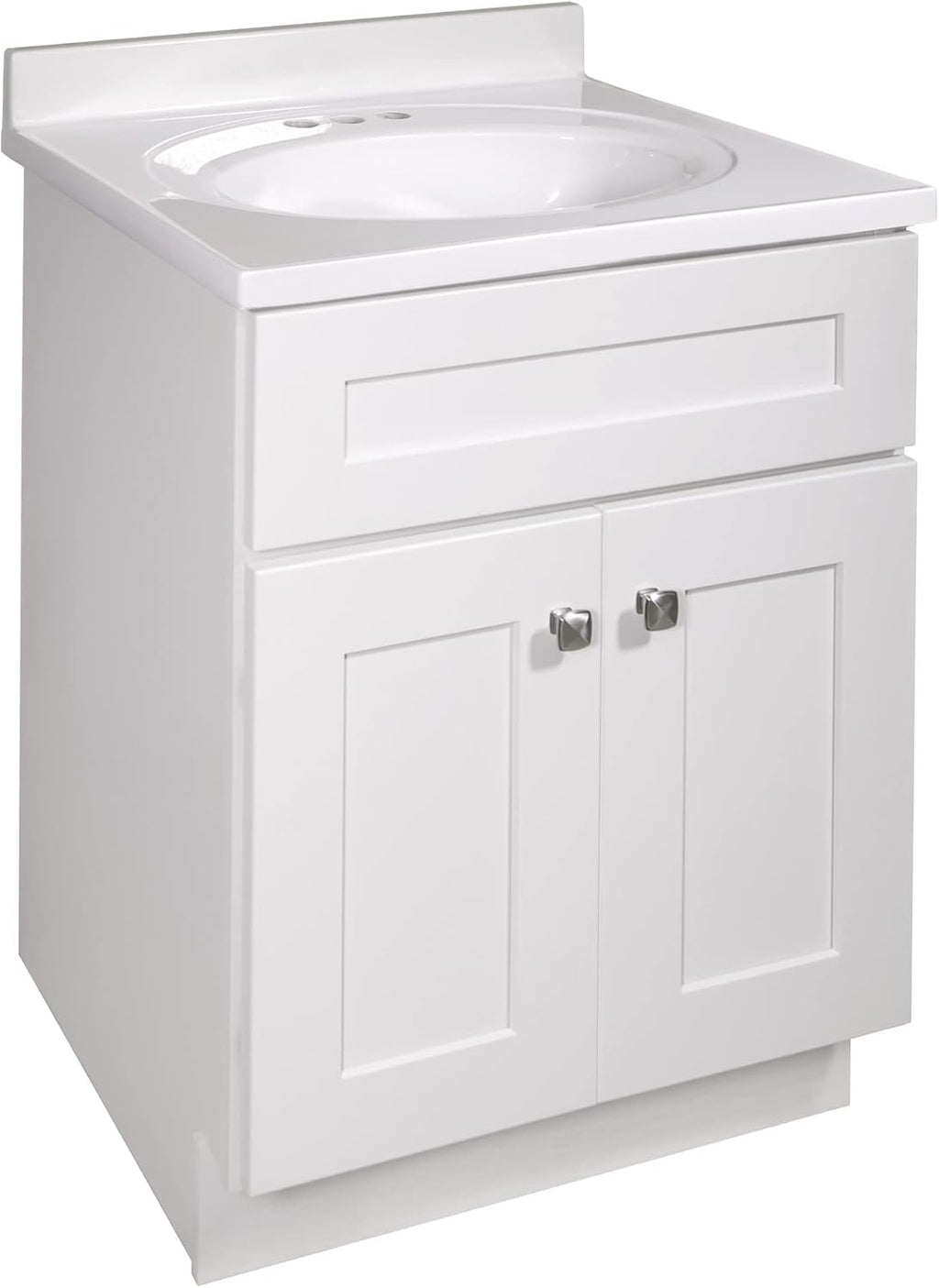 Design House Brookings 25 Inch Bathroom Vanity with Top, Ready to Assemble, Sherwin Williams® White – Design House, 584862