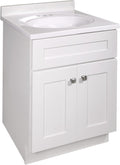 Design House Brookings 25 Inch Bathroom Vanity with Top, Ready to Assemble, Sherwin Williams® White – Design House, 584862