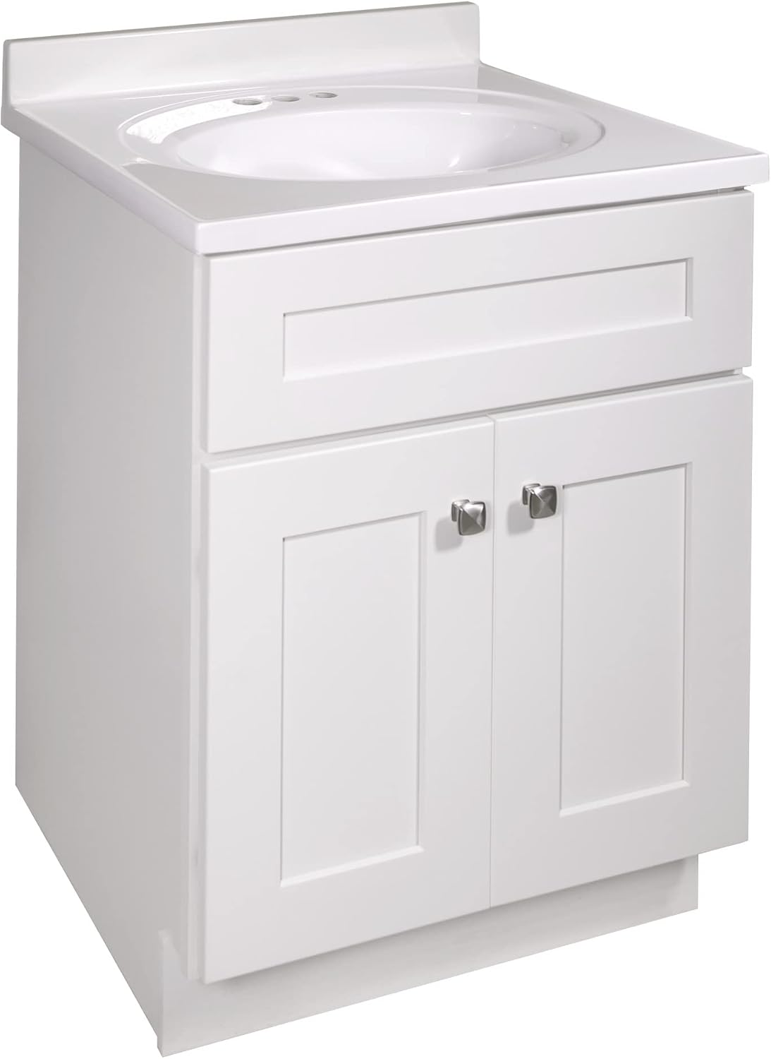 Design House Brookings 25 Inch Bathroom Vanity with Top, Ready to Assemble, Sherwin Williams® White – Design House, 584862