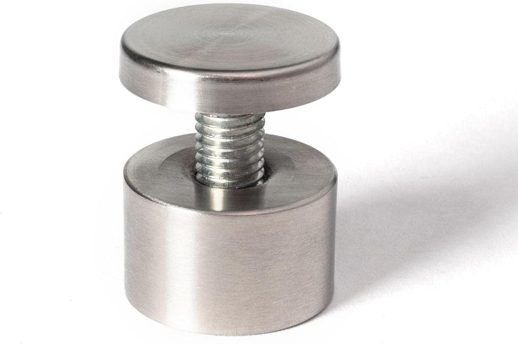 Stainless Steel Standoff 1-1/4 Inch Diameter x 3/4 Inch Barrel Length Brushed Finish for PVC, Glass and Acrylic Sign Stand Off Wall Anchors and Screws 48 Piece Small Store Pack