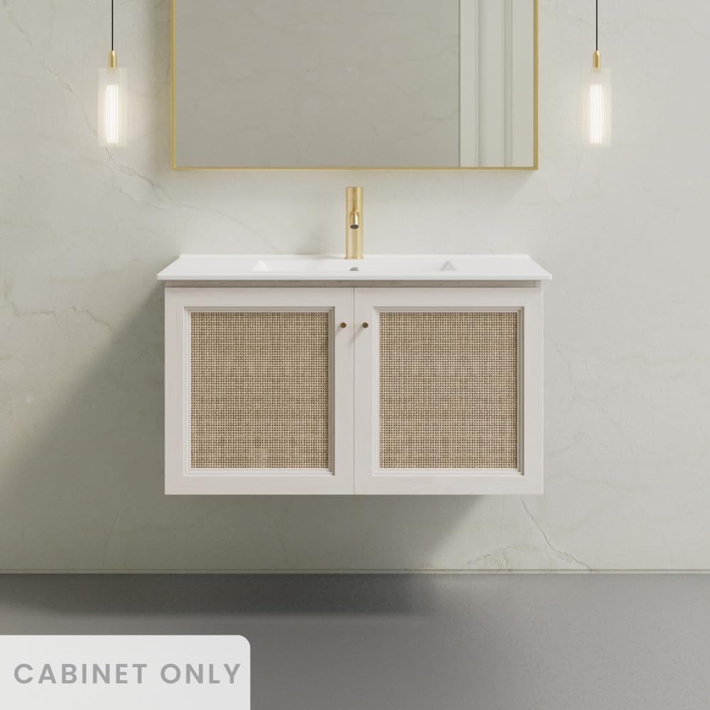 Swiss Madison Classe 36' Wall-Mounted Bathroom Vanity in White Oak Without Sink Top