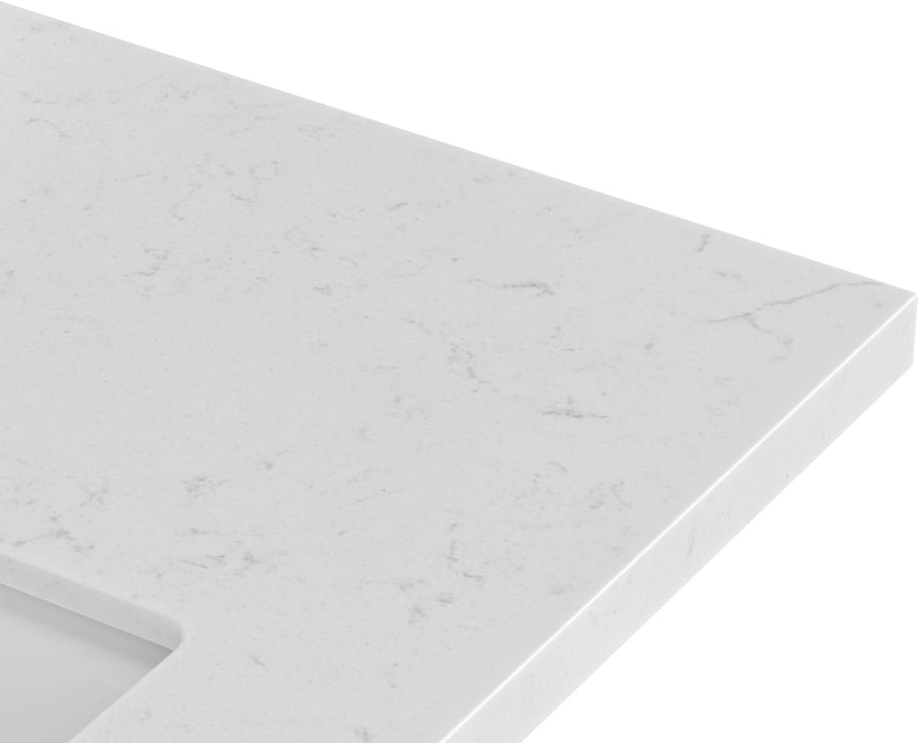 ARIEL Cambridge 42 Inch Single Rectangle Sink Bathroom Vanity with Carrara White Quartz Countertop 1.5 Inch in Vintage Green
