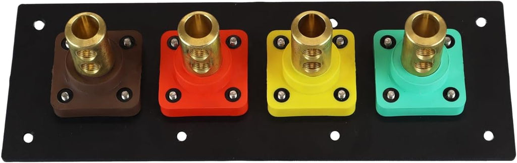 4 Position CAM Lock Panel, 400 Amp, 3 Phase 480V, Female, 45°, Double Set Screw Connections with NEMA 3R Cap and Lanyard Covers, Series 16 CAM Connectors, Power Distribution Panel