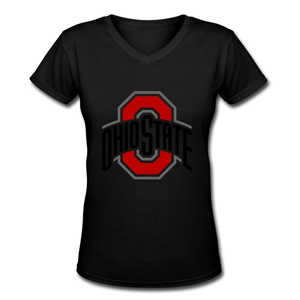 GLYCWH Women's NCAA Ohio State Buckeyes Logo T-Shirt Black US Size XXL Fashion
