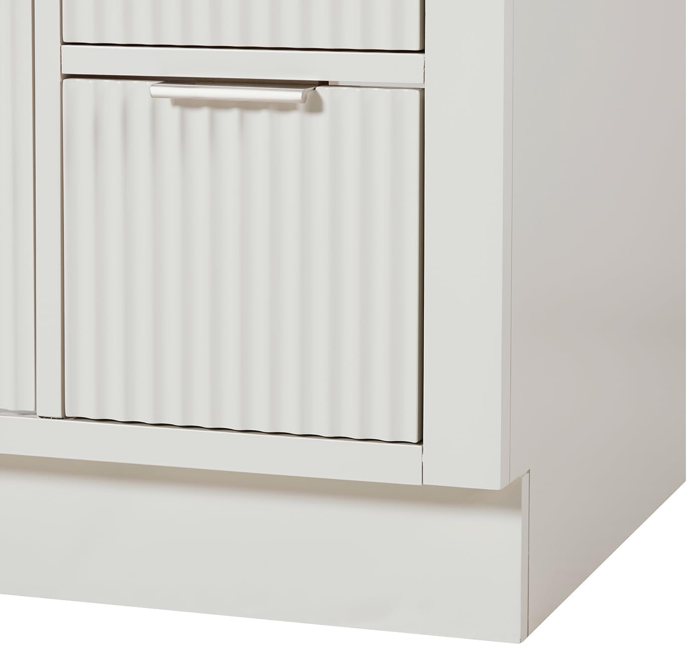 ARIEL Milan 48-inch Bathroom Vanity with Sink,Solid Wood, 1.5-inch Pure White Quartz Countertop & Backsplash, Single Rectangular Porcelain Sink, 2 Soft Closing Doors, 6 Dovetail Drawers, Warm White