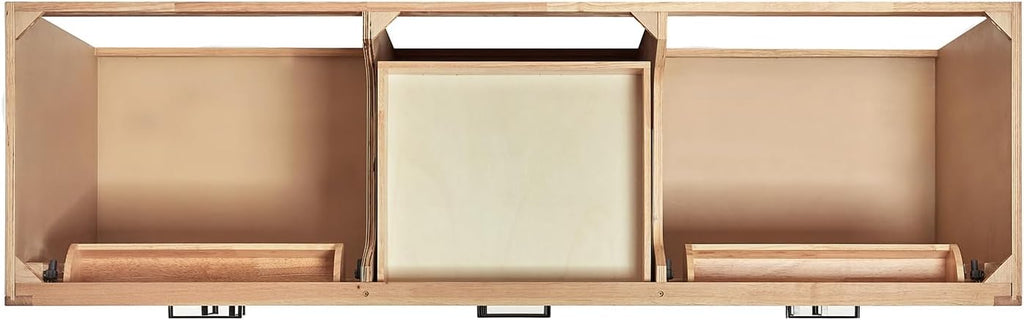 DKB Isabella 72' Oak Double Bathroom Vanity with Sink, 1.5' Carrara White Marble Countertop, Rectangle Undermount Sinks, 4 Soft Closing Doors, 6 Dovetail Drawers