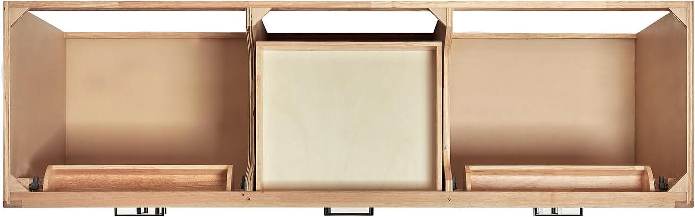 DKB Isabella 72' Oak Double Bathroom Vanity with Sink, 1.5' Carrara White Marble Countertop, Rectangle Undermount Sinks, 4 Soft Closing Doors, 6 Dovetail Drawers