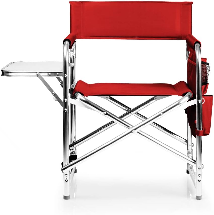 PICNIC TIME NCAA Ohio State Buckeyes Sports Chair with Side Table - Beach Chair - Camp Chair for Adults