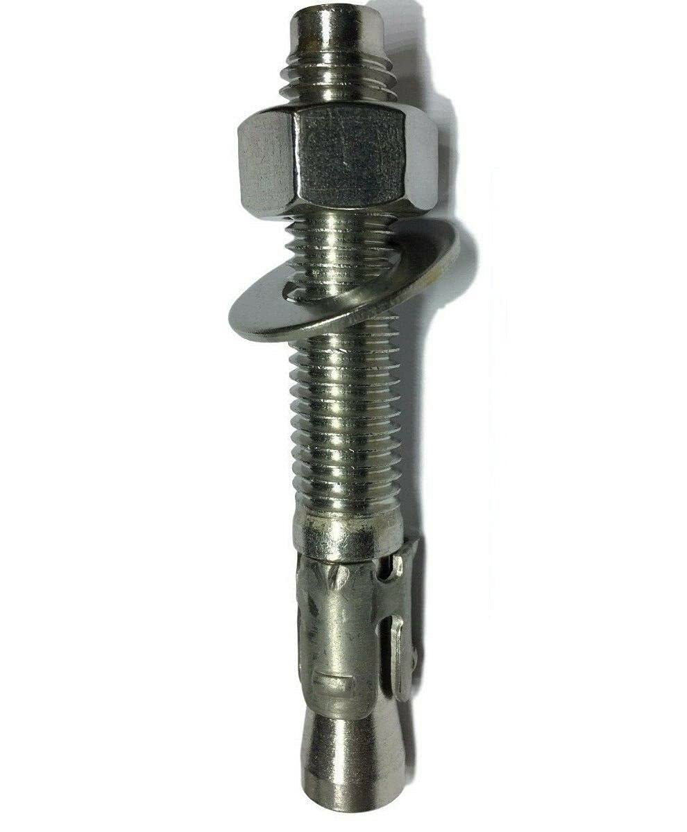 Pr-Mch Package of 4, 5/8' x 10' Concrete Wedge Anchor Stainless Steel Metal Grade 304 Set Kit #DR-D6759D