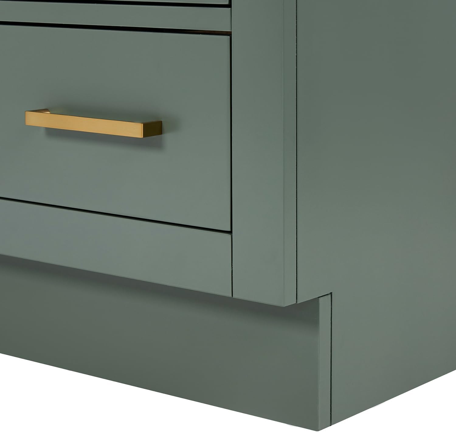 ARIEL Hepburn 36-inch Bathroom Vanity with Sink,Solid Wood, 1.5-inch Carrara White Quartz Countertop, Single Rectangular Porcelain Sink, 2 Soft Closing Doors, 5 Dovetail Drawers, Vintage Green