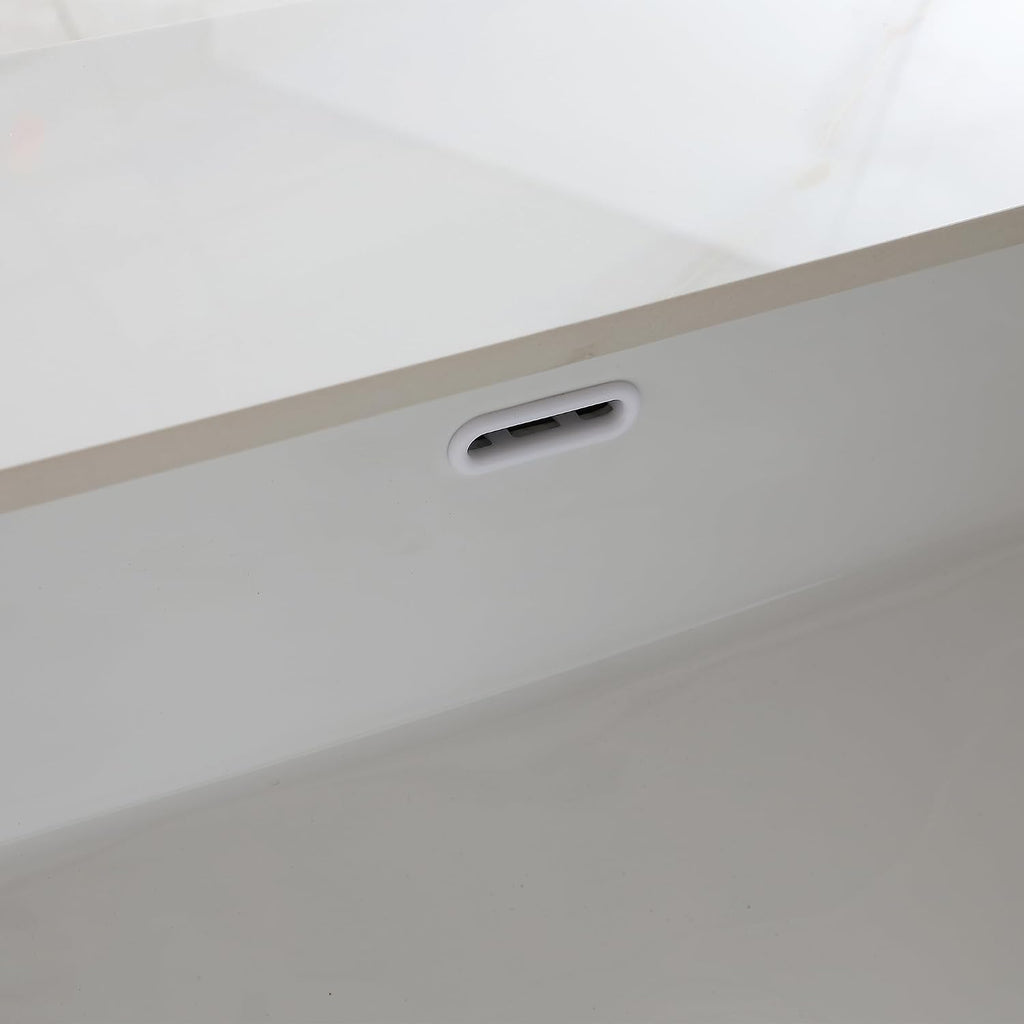 37' Bathroom Vanity Top with Ceramic Undermount Sink & Backsplash,Calacatta Gold Sintered Stone Counter Top, 3 Holes Vanity Sink Top
