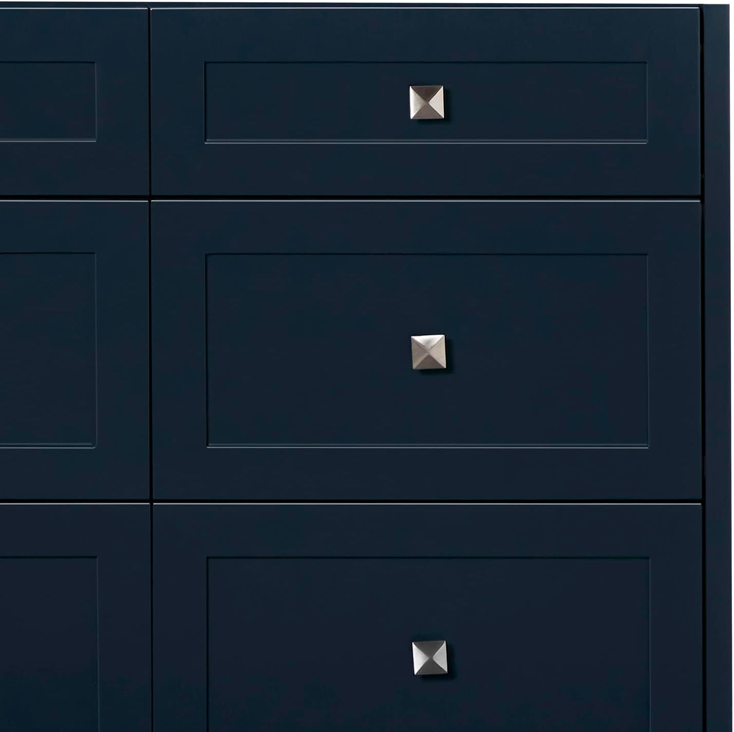 ARIEL Monroe 66-inch Bathroom Vanity with Sink,Solid Wood, 1.5-inch Italian Carrara Marble Countertop & Backsplash, Single Oval Porcelain Sink, 9 Dovetail Drawers, Midnight Blue