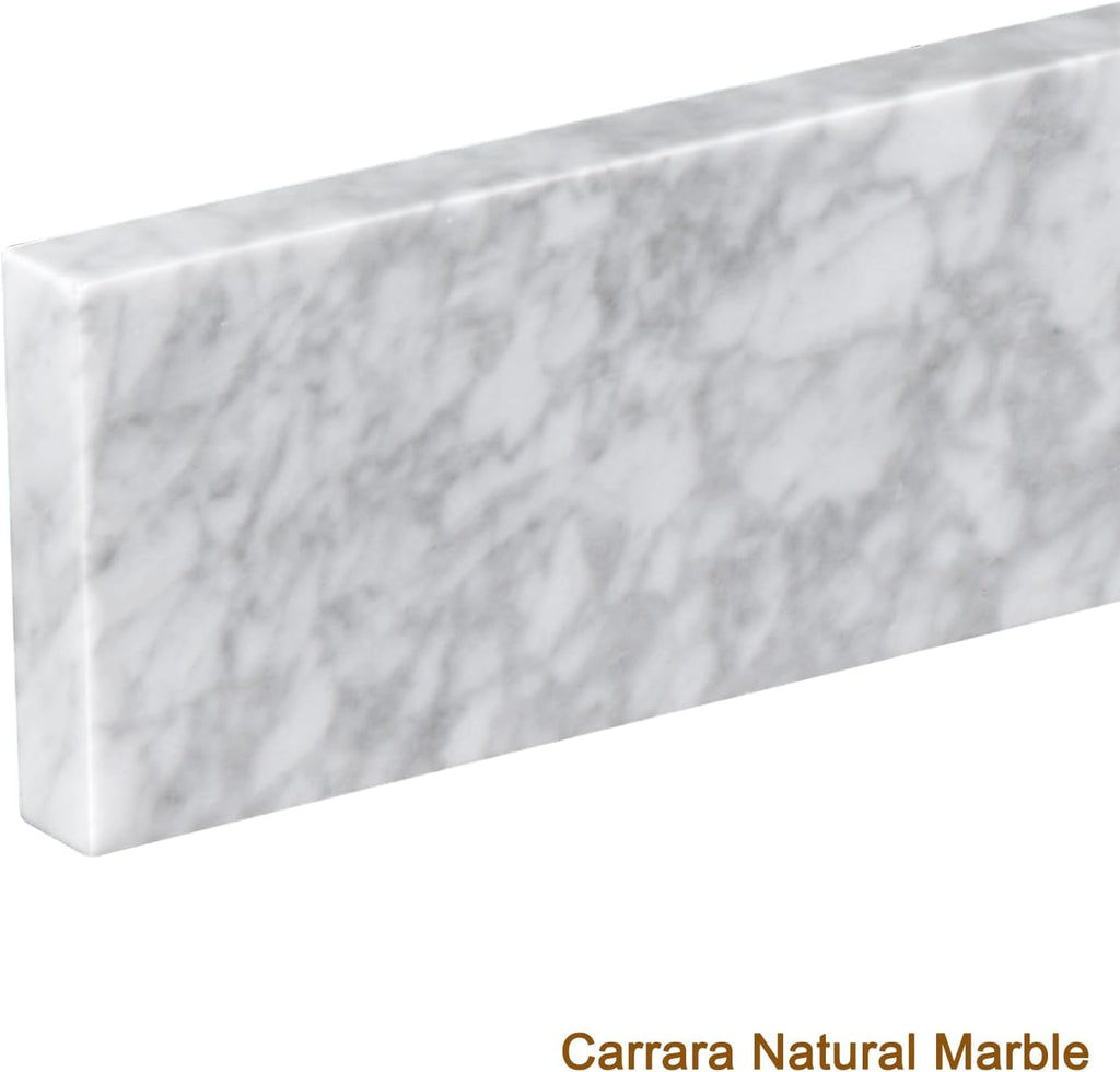 36 Inch Natural Marble Bidesplash for Bathroom Vanity Sink Top,Universal Bathroom Vanity Backsplashes,36 in. W x 4 in. H Backsplash in Carrara Marble