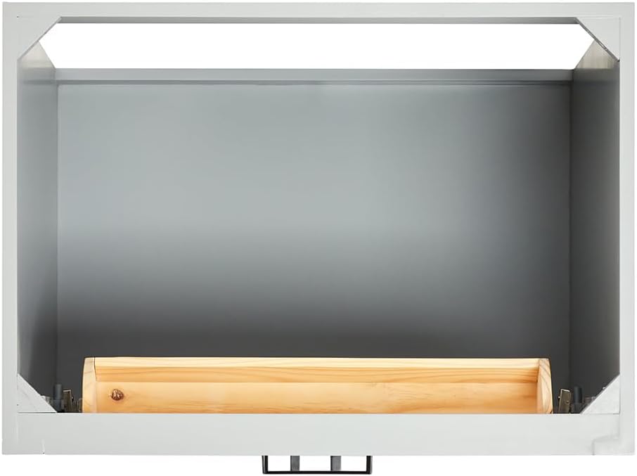 ARIEL Hepburn 30-inch Bathroom Vanity with Sink,Solid Wood, 1.5-inch Pure White Quartz Countertop & Backsplash, Single Oval Porcelain Sink, 2 Soft Closing Doors, 1 Dovetail Drawers, Grey