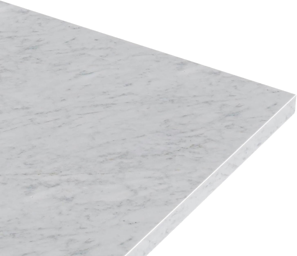 ARIEL Bayhill 48-inch Bathroom Vanity with Sink,Solid Wood, 0.75-inch Italian Carrara Marble Countertop, Single Rectangular Porcelain Sink, 2 Soft Closing Doors, 2 Dovetail Drawers, Grey