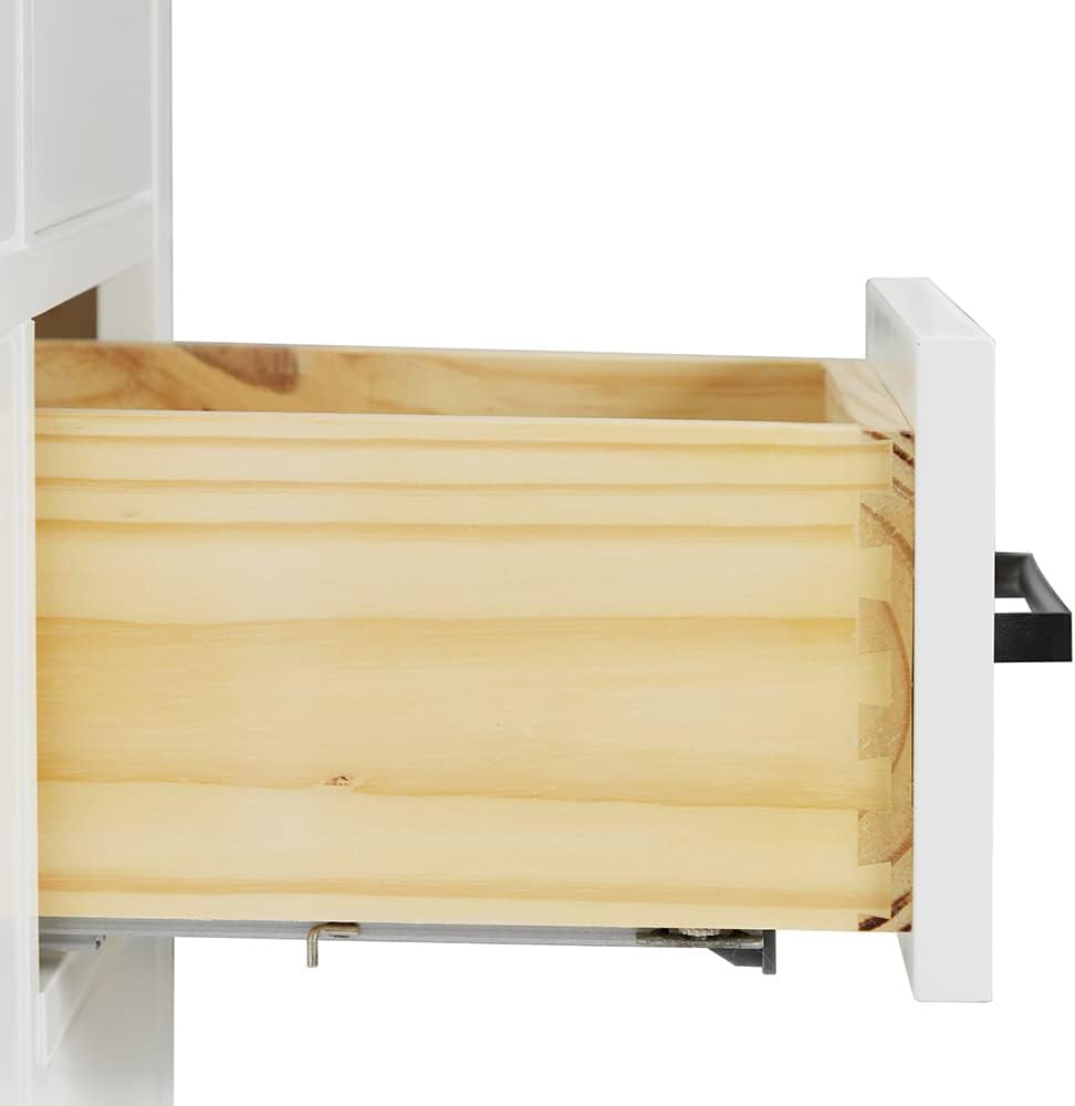 ARIEL Hepburn 60-inch Bathroom Vanity with Sink,Solid Wood, 0.75-inch Italian Carrara Marble Countertop, Single Rectangular Porcelain Sink, 2 Soft Closing Doors, 9 Dovetail Drawers, White