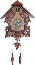 Cuckoo Clocks Solid Wood Hand Carved Cuckoo Clock, Light Control Sensor Wall Clock, Quartz Movement European Clock, for Living Room, Bedroom