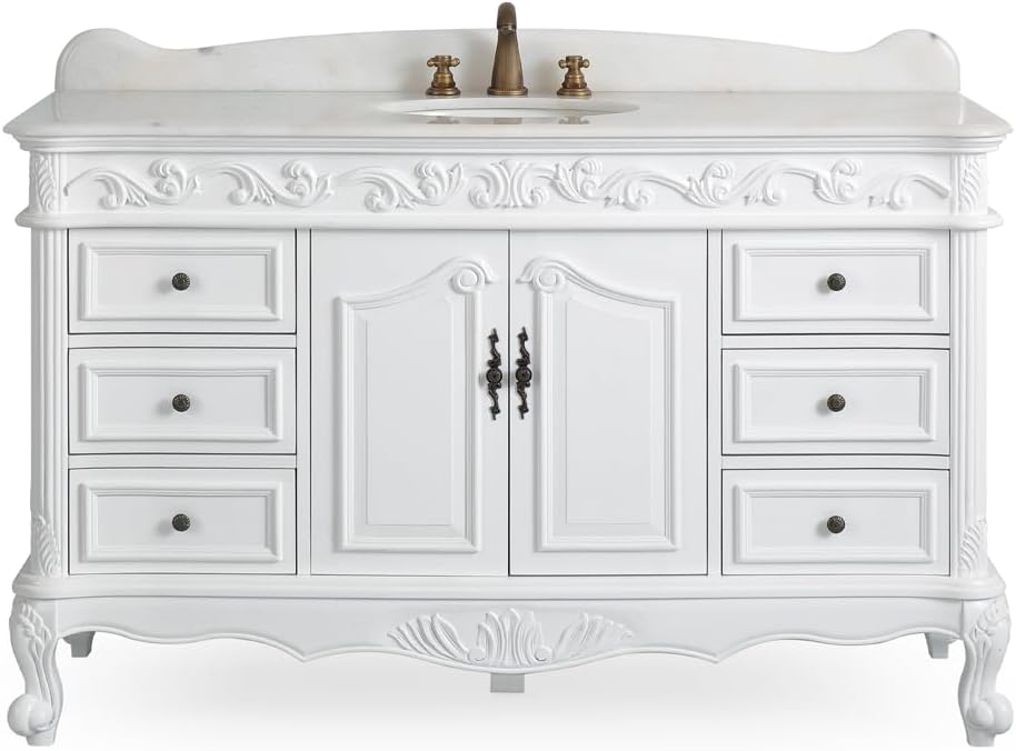56 Antique White Beckham Bathroom Sink Vanity Model CF-3882W-AW-56