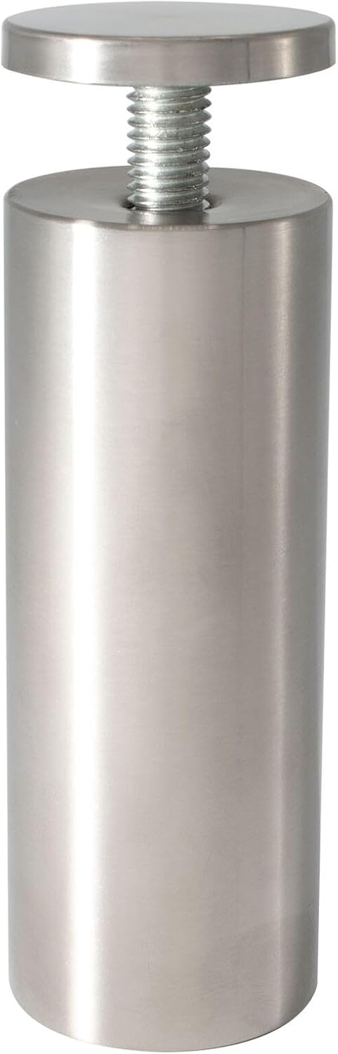 Stainless Steel Standoff 1-1/2 Inch Diameter x 4 Inch Barrel Length Brushed Finish for PVC, Glass and Acrylic Sign Stand Off Wall Anchors and Screws 100 Piece Commercial Space Pack