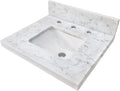 Kingston Brass KVPB1917M38SQ Fredrickson 19-Inch Carrara Marble Vanity Sink Top (8' Faucet Drillings) in Carrara White