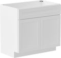 KitchenMan 36 Inch Bathroom Vanity Unassembled Bathroom Sink Cabinet and Vanity for Bathroom, White (Handles and Sink Basin Not Included)