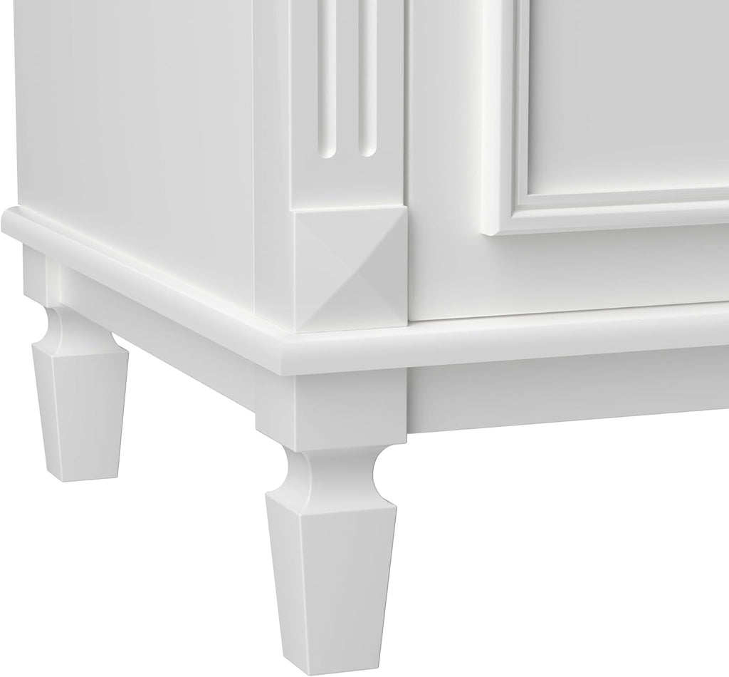 Linique 36' Bathroom Vanity with Top Sink,Bathroom Storage Cabinet with 2 Soft Closing Doors and 2 Storage Drawers,Modern Single Sink Bathroom Vanity(White)