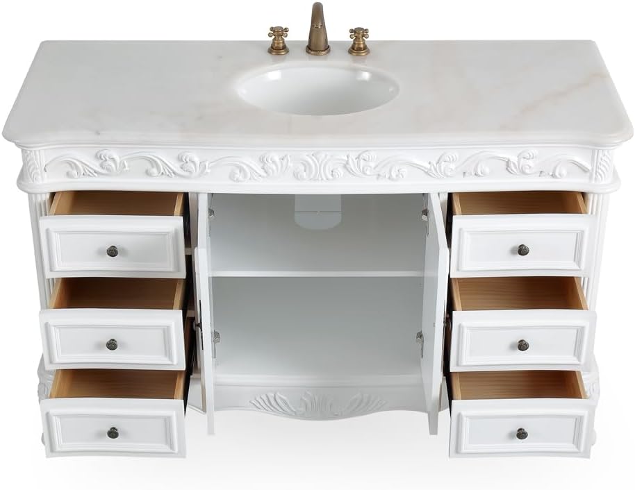 56 Antique White Beckham Bathroom Sink Vanity Model CF-3882W-AW-56
