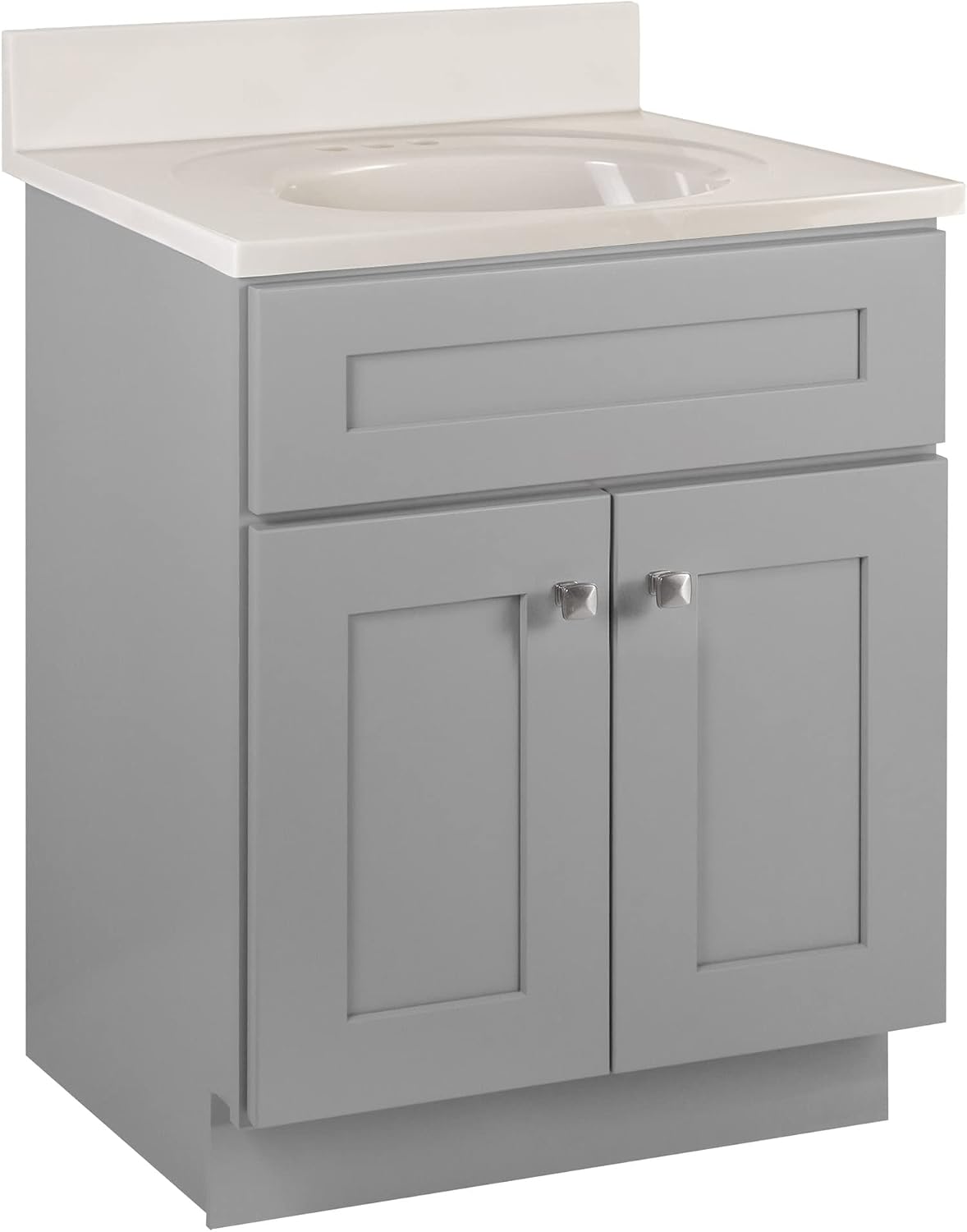 Design House Brookings 25 Inch Bathroom Vanity with Top, Ready to Assemble, Painted Sherwin Williams® Gray – Design House, 597575