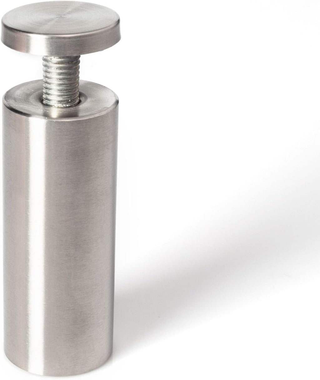 Stainless Steel Standoff 1-1/4 Inch Diameter x 3 Inch Barrel Length Brushed Finish for PVC, Glass and Acrylic Sign Stand Off Wall Anchors and Screws 48 Piece Small Store Pack