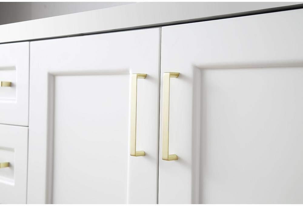 ARIEL Taylor 42-inch Bathroom Vanity with Sink,Solid Wood, 1.5-inch Pure White Quartz Countertop & Backsplash, Single Oval Porcelain Sink, 2 Soft Closing Doors, 5 Dovetail Drawers, White