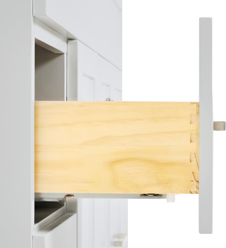 ARIEL Hamlet 42-inch Bathroom Vanity with Sink,Solid Wood, 1.5-inch Pure White Quartz Countertop & Backsplash, Single Rectangular Porcelain Sink, 2 Soft Closing Doors, 4 Dovetail Drawers, Grey