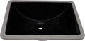 Ruvati 16 x 11-3/4 inch Undermount Bathroom Sink Black Rectangular Porcelain Ceramic with Overflow- RVB0718BK- Durable, Stain-Resistant Small Sink for Modern Bathrooms, Perfect for Vanity Sinks