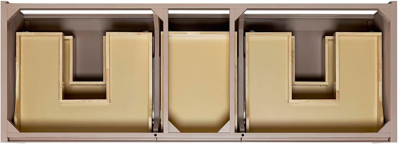 ARIEL West 60 Inch Wall-Mounted Double Rectangle Sink Bathroom Vanity with Carrara White Quartz Countertop 1.5 Inch in Mocha