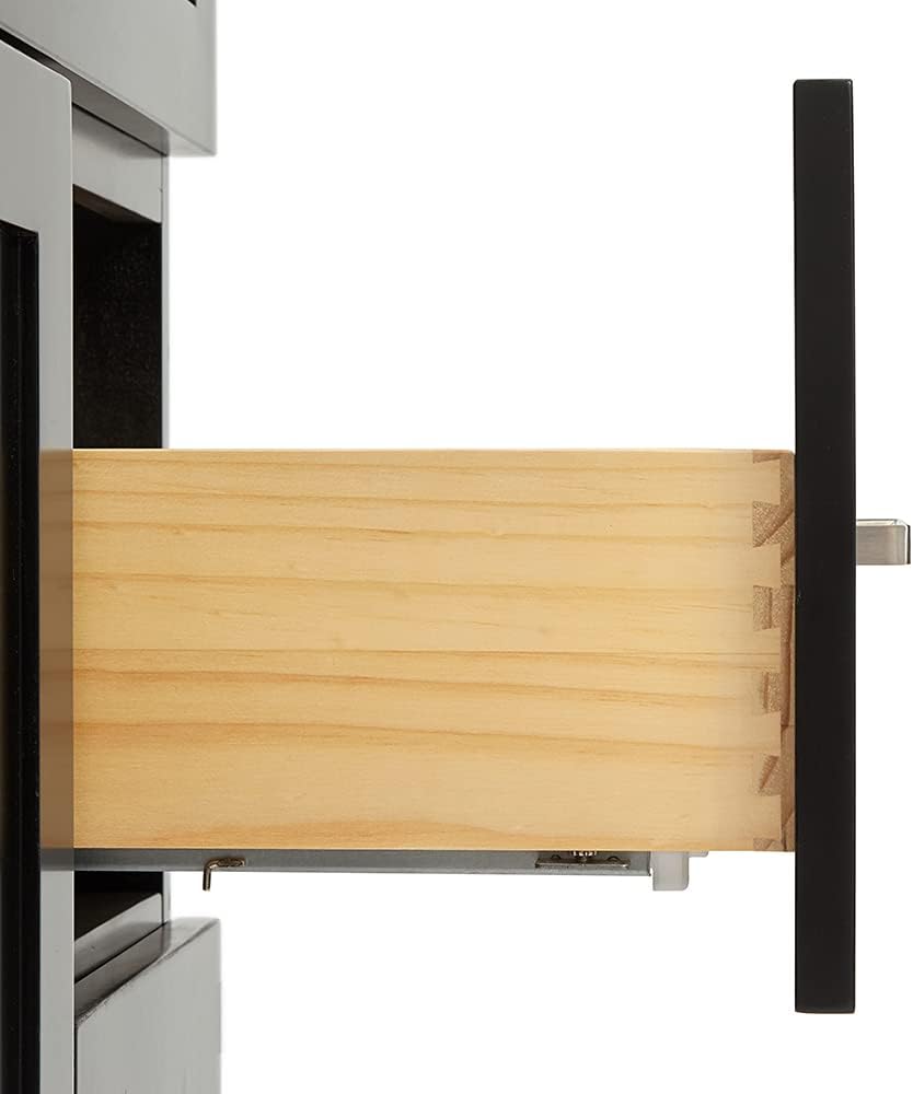 ARIEL Hamlet 48-inch Bathroom Vanity with Sink,Solid Wood, 1.5-inch Pure White Quartz Countertop & Backsplash, Single Rectangular Porcelain Sink, 2 Soft Closing Doors, 4 Dovetail Drawers, Black