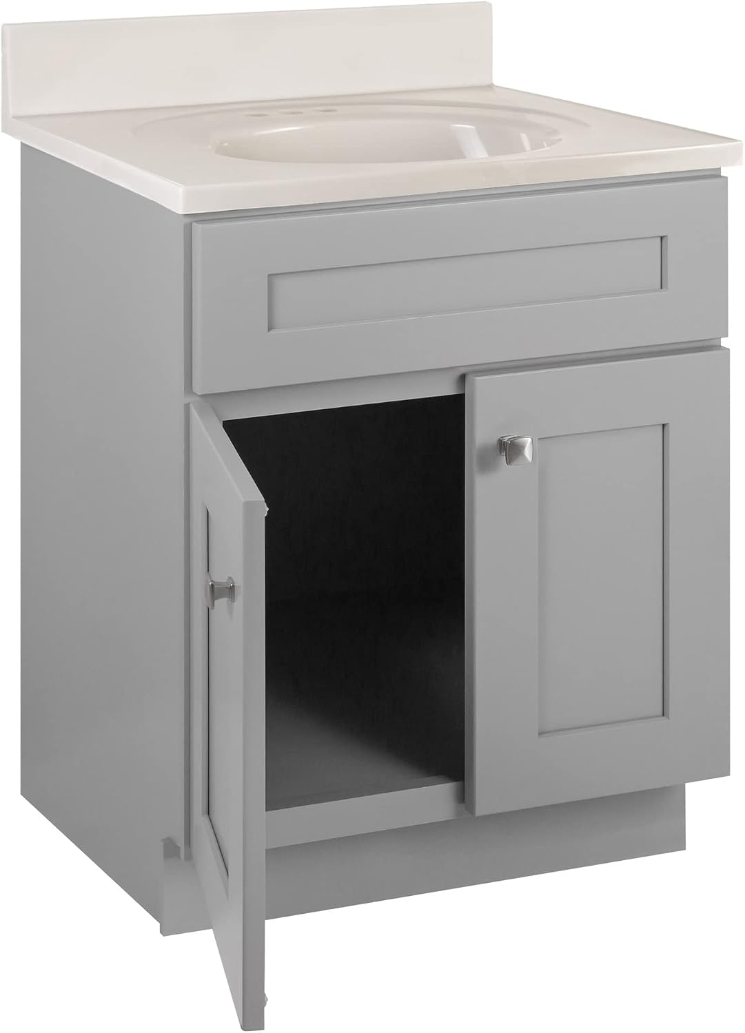 Design House Brookings 25 Inch Bathroom Vanity with Top, Ready to Assemble, Painted Sherwin Williams® Gray – Design House, 597575