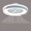 Led Quiet Fan with Ceiling Light and Remote Control 72W Dimmable 3 Speeds Bedroom Ceiling Fan Light with Timer Φ50Cm Modern Living Room Fan Ceiling Light,Gray