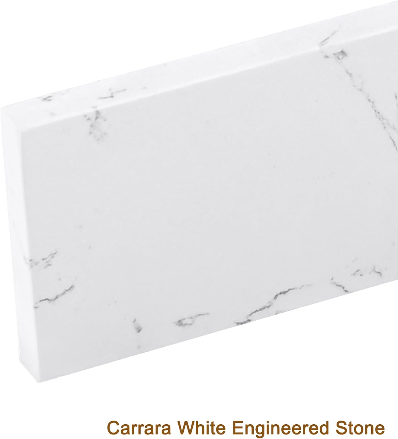 36 in. W x 4 in. H Engineered Stone Backsplash for Bathroom Vanity Sink Top in Carrara White