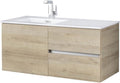 Cutler Kitchen and Bath Beachwood 42 in. W x 18.25 in. D x 20 in. H Single Sink Wall Mounted Bathroom Vanity in Organic with Cultured Marble Top