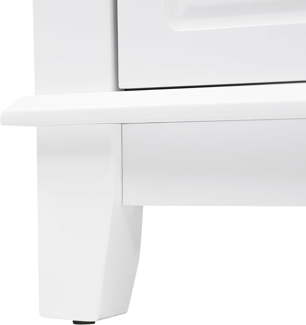 46' Bathroom Vanities Without Sink Top, Cabinet Base Only, Soft-Closing 6 Drawers and 2 Doors, Solid Wood Frame, White