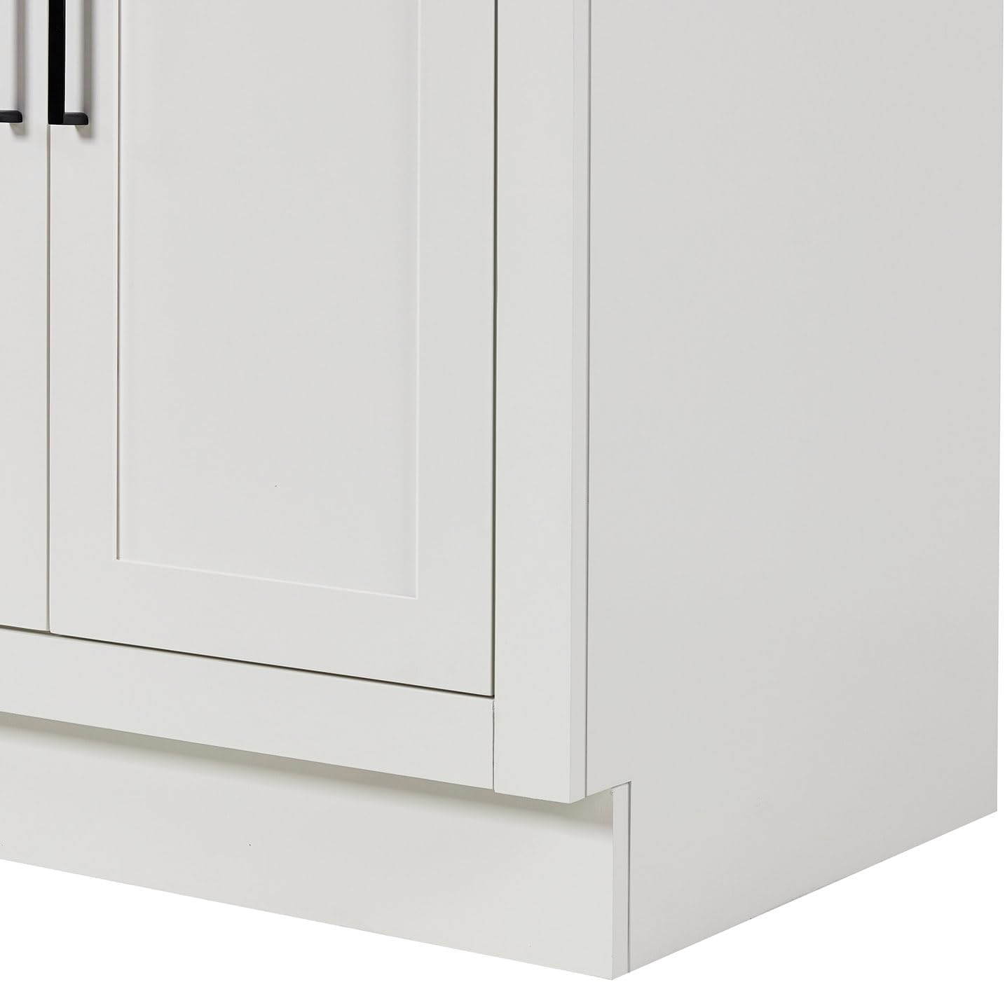 ARIEL Hepburn 82 Inch Includes 20 Inch Linen Cabinet and 2 of 31 Inch Single Rectangle Sink Bathroom Vanity with Pure White Quartz Countertop 1.5 Inch in White