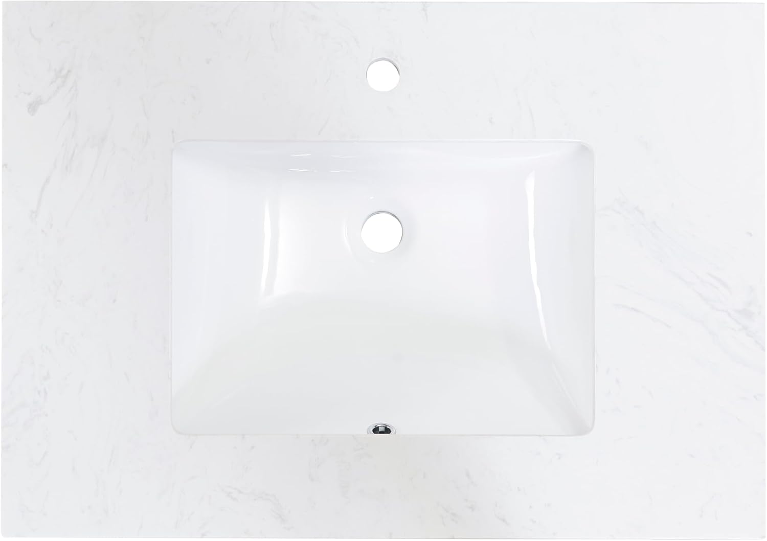 73 in. Composite Stone Double Basin Vanity Top in White with White Basins