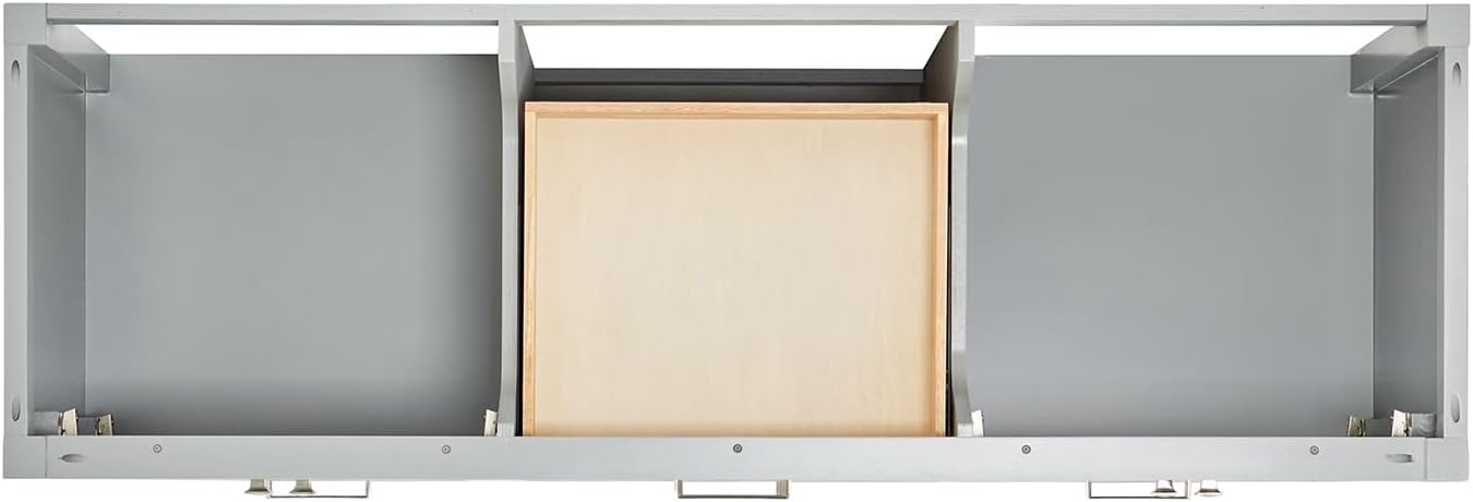 DKB Beckford 66-Inch Grey Double Bathroom Vanity, 1.5-Inch Italian Carrara Marble Countertop & Backsplash, 2 Oval Sinks, 4 Soft Closing Shaker Doors, 6 Dovetail Drawers, Brushed Nickel