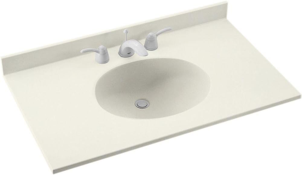 Swan VT01931.018 Ellipse 31-in L x 19-in W x 7.25-in H Solid Surface Vanity Top, Bisque