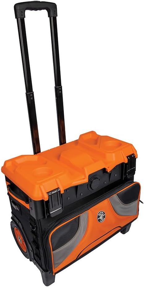 Klein Tools 55473RTB Rolling Tool Bag, Tradesman Pro Tool Master, 250lbs Load Rated & 70550 Hex Wrench Key Set, 11 SAE Sizes, Heavy Duty Folding Allen Wrench Tool