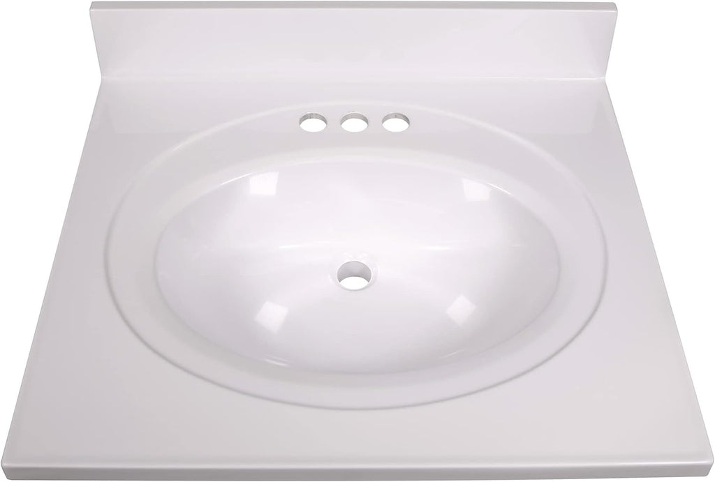 Design House Brookings 25 Inch Bathroom Vanity with Top, Ready to Assemble, Sherwin Williams® White – Design House, 584862