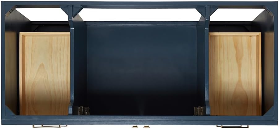 ARIEL Hamlet 48-inch Bathroom Vanity with Sink,Solid Wood, 1.5-inch Pure White Quartz Countertop, Single Rectangular Porcelain Sink, Soft Closing Doors, Dovetail Drawers, Midnight Blue