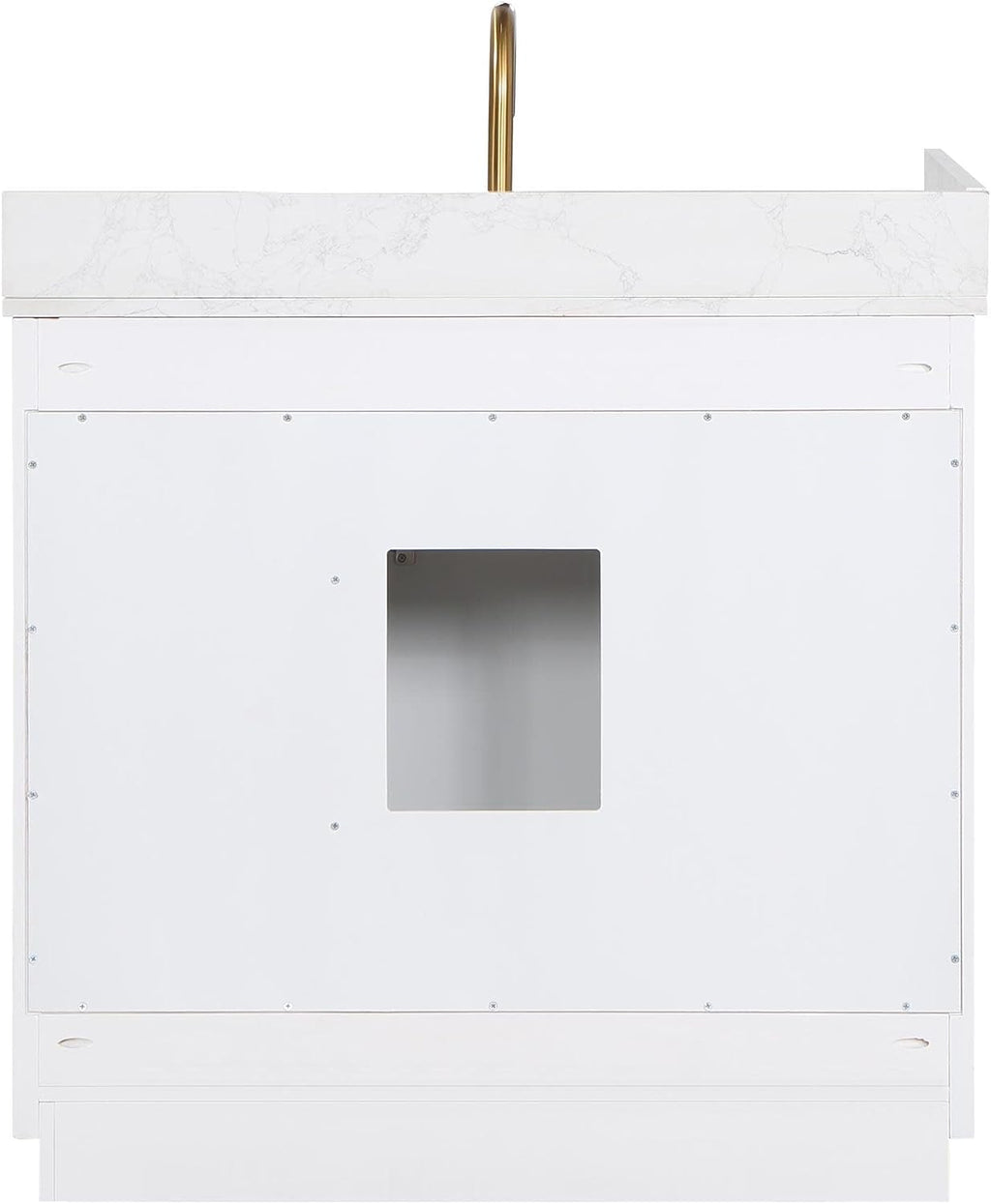 Altair Design Gavino 36' Wood Vanity in Light Brown with Composite Stone Top no Mirror