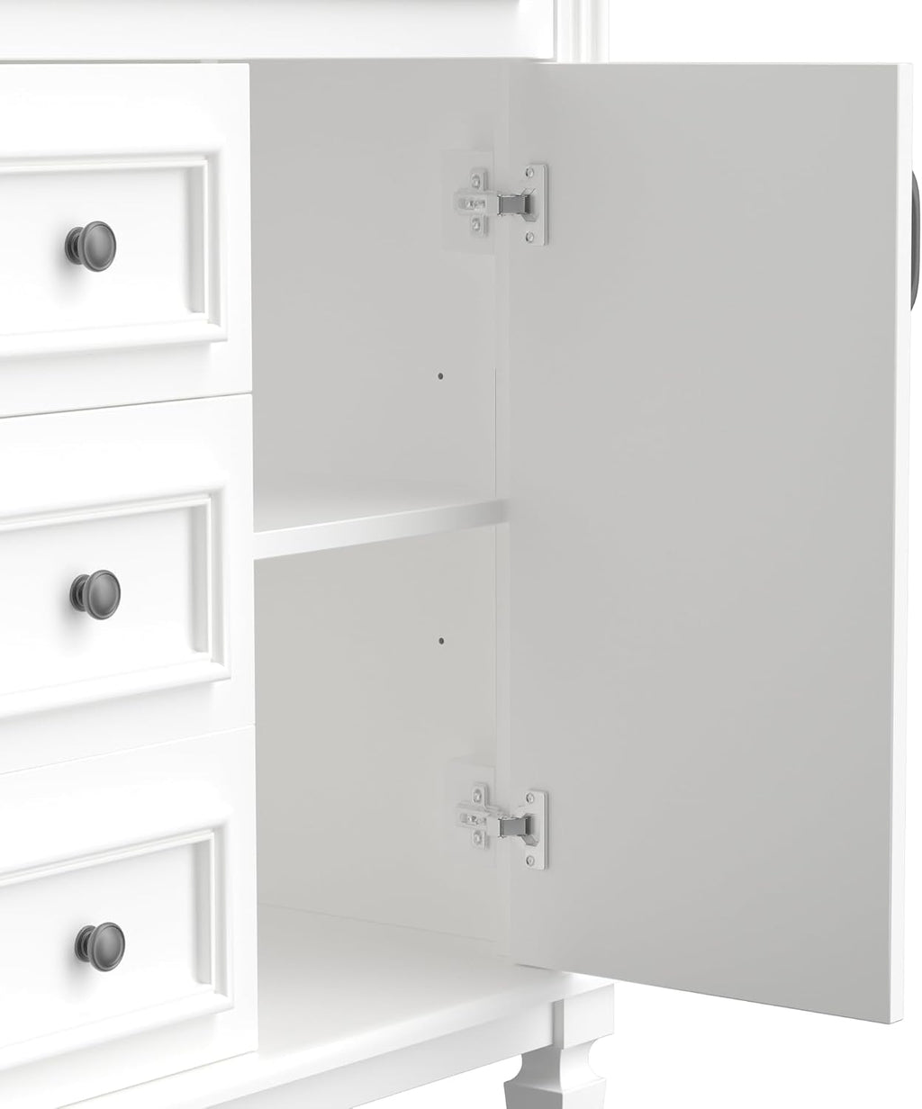 Linique 36' Bathroom Vanity with Top Sink,Bathroom Storage Cabinet with 2 Soft Closing Doors and 2 Storage Drawers,Modern Single Sink Bathroom Vanity(White)