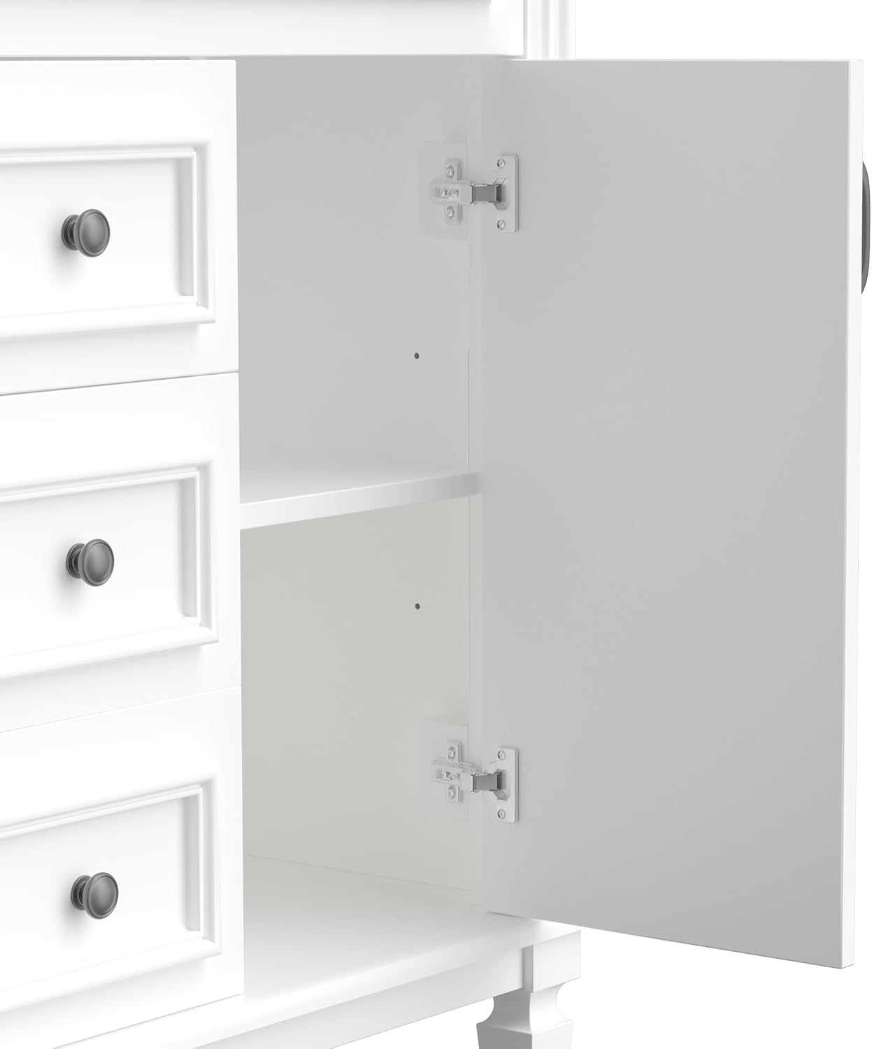 Linique 36' Bathroom Vanity with Top Sink,Bathroom Storage Cabinet with 2 Soft Closing Doors and 2 Storage Drawers,Modern Single Sink Bathroom Vanity(White)