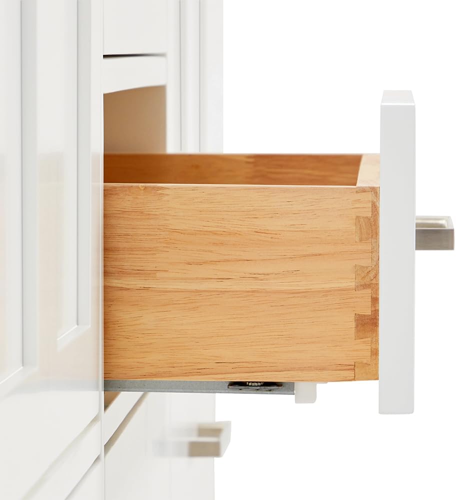 ARIEL Cambridge 66-inch Bathroom Vanity with Sink,Solid Wood, 1.5-inch Italian Carrara Marble Countertop & Backsplash, Double Oval Porcelain Sink, 4 Soft Closing Doors, 6 Dovetail Drawers, White